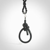 A gorgeous hand carved black jade bowline knot pendant with sterling silver. Hand made in Black Jade with Sterling Silver and provided with thick black cord.